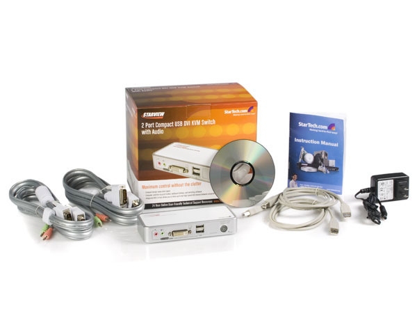 StarTech.com 2 Port USB DVI KVM Switch with Audio and Cables – image 4