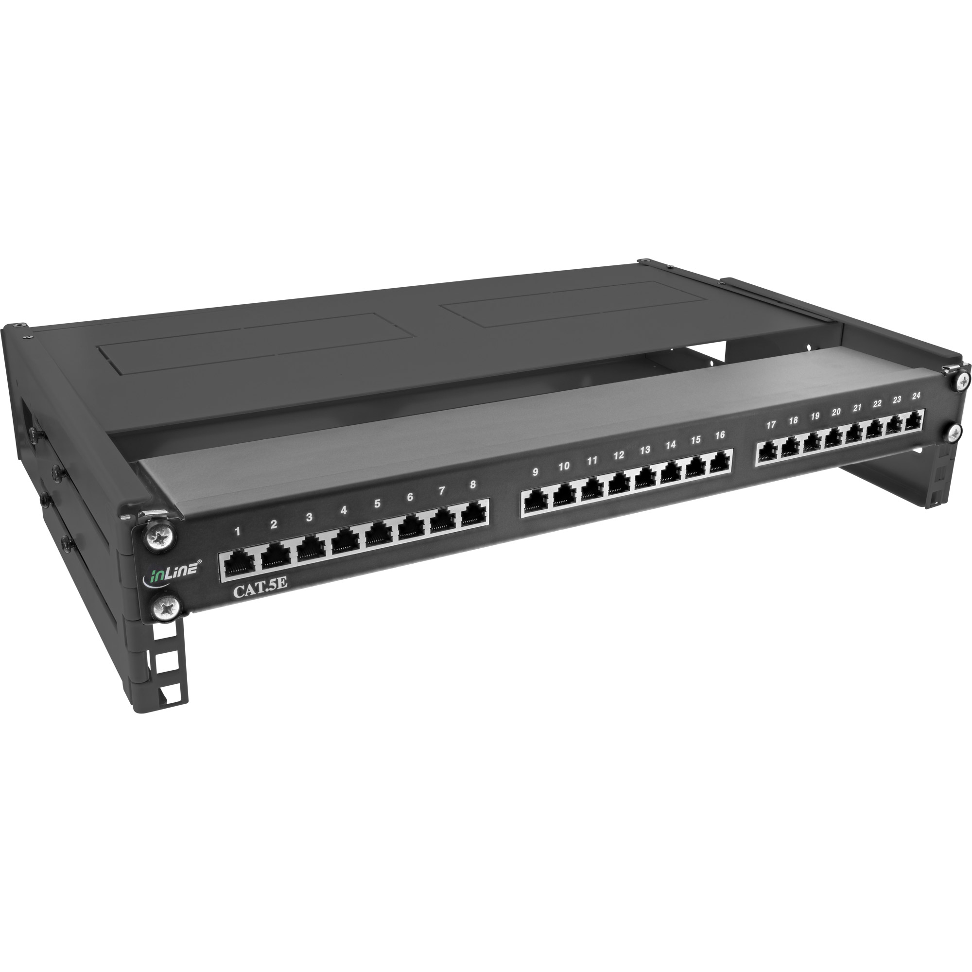 InLine 19" foldable rack, 2U, 24-40cm depth, with cover, black – image 2