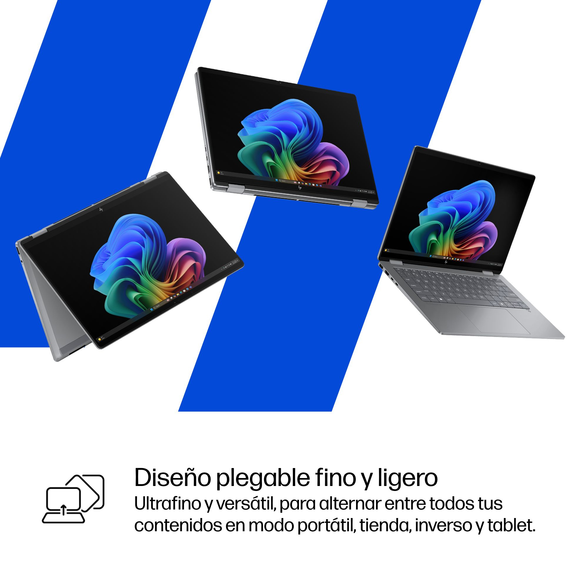 Convertible 2 en 1 - HP OmniBook X 14-fk0002ns Copilot+ PC, 50 TOPS, 14 ", 3K, AMD Ryzen™ AI 7 350, 32GB RAM, 1TB SSD, Radeon™ 860M, W11 H, Plata - imagen 17