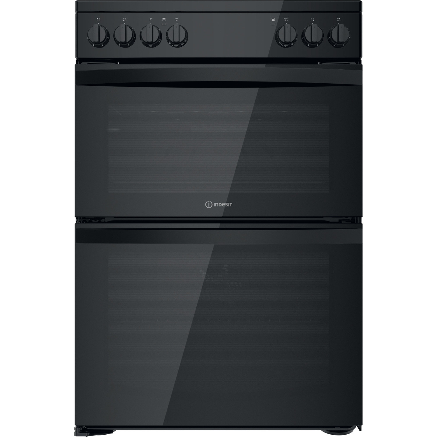 Indesit ID67V9KMB/UK cooker Freestanding cooker Electric Ceramic hob Black
