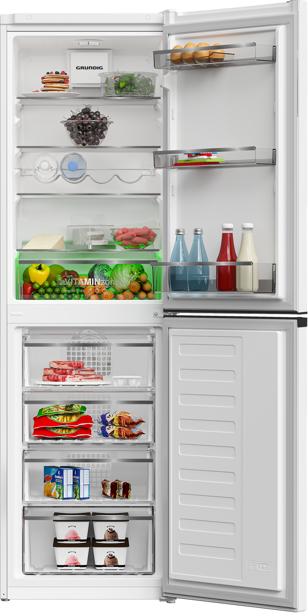 Grundig GKN4582VW Freestanding Combi Fridge Freezer with VitaminZone Technology – image 3