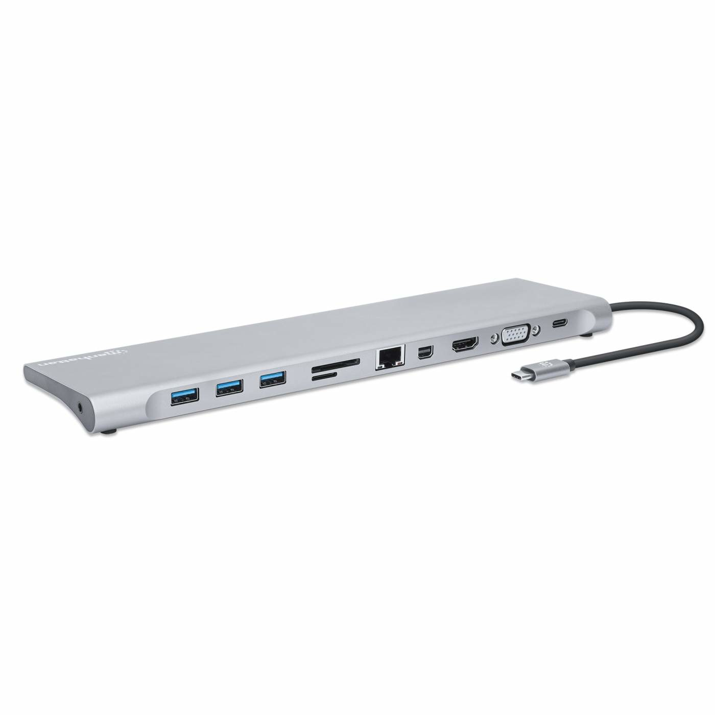 Manhattan USB-C Dock/Hub with Card Reader and MST, Ports (x9): Audio