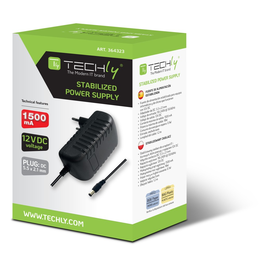 Techly IPW-12DC15A power adapter/inverter Indoor – image 2