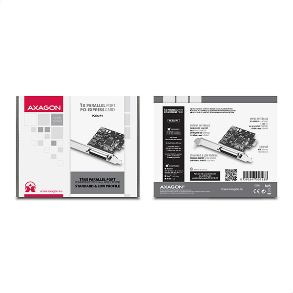 Axagon PCEA-P1 interface cards/adapter Internal Parallel – image 3