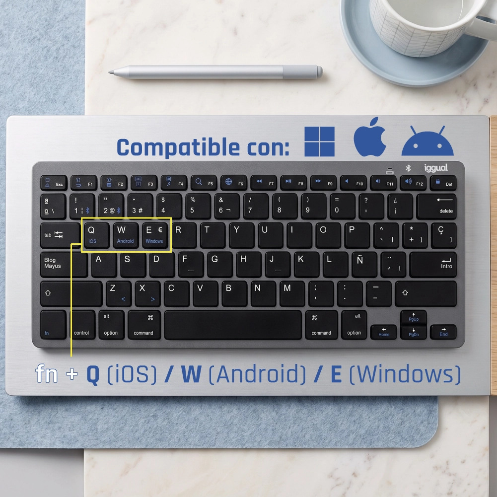 iggual IGG316917 keyboard Bluetooth QWERTY Black, Grey – image 5