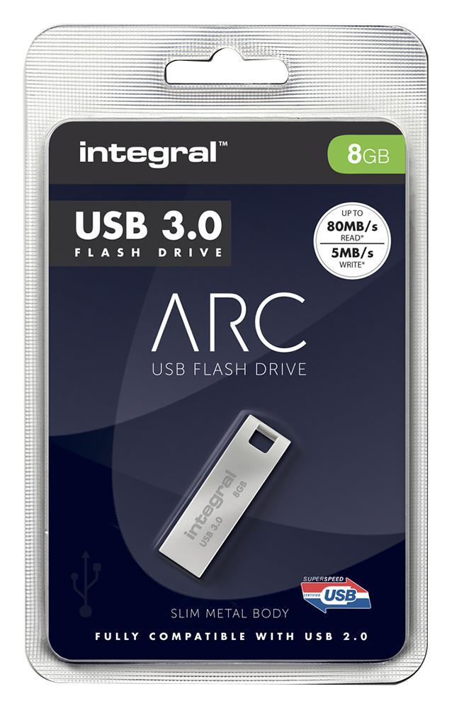 Integral 8GB USB3.0 DRIVE ARC METAL UP TO R-80 W-5 MBS – image 2
