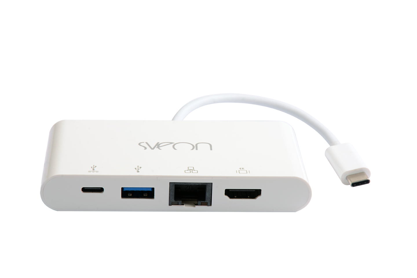 Sveon SCT504 base para portátil y replicador de puertos USB 3.2 Gen 1 (3.1 Gen 1) Type-C Blanco