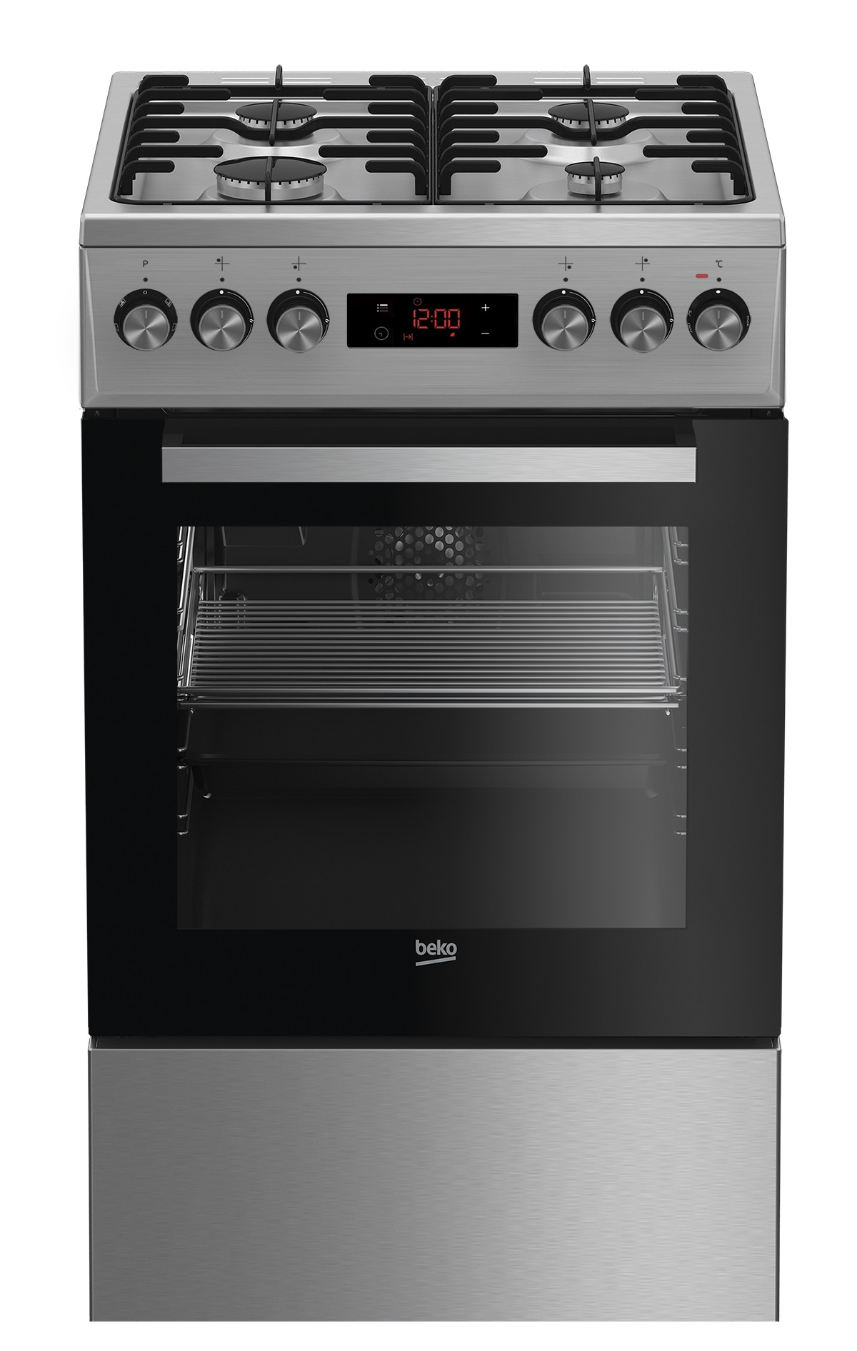 Beko FSE52320DXD cooker Freestanding cooker Electric Gas Black, Stainless steel – image 1