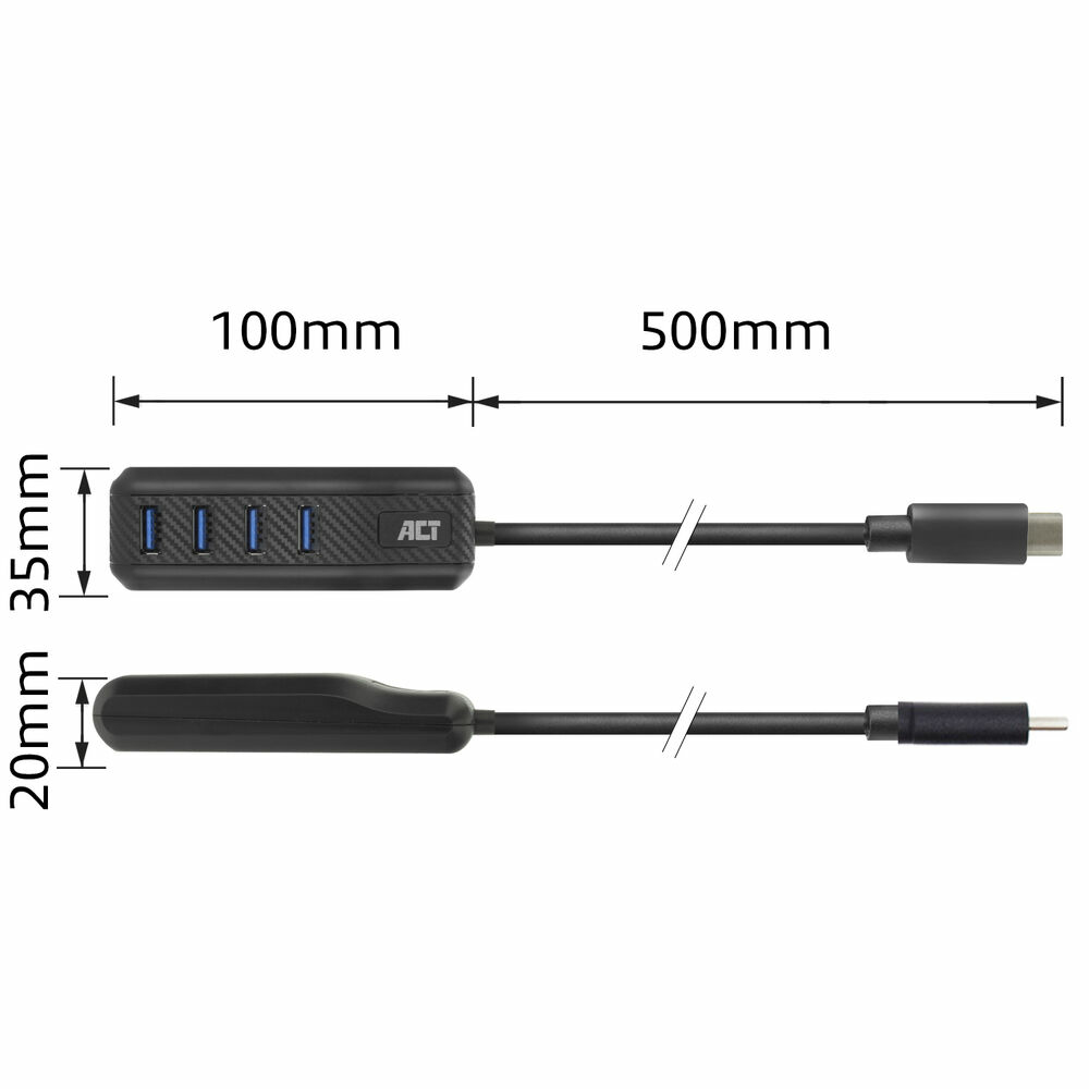ACT AC6420 interface hub USB 3.2 Gen 1 (3.1 Gen 1) Type-C 5000 Mbit/s Black – image 6