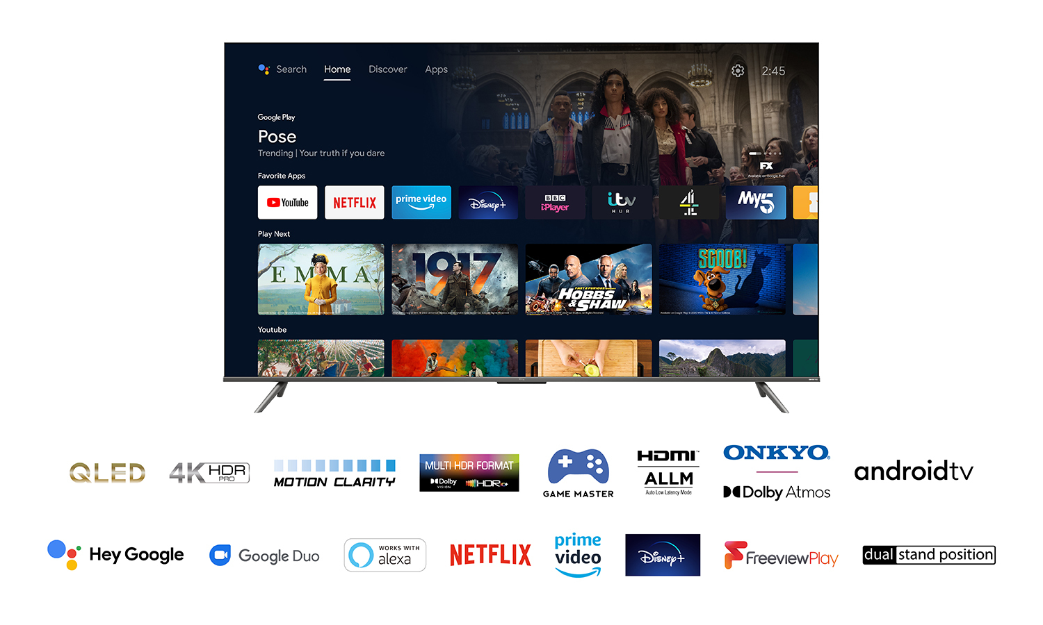 TCL 75C635K TV 190.5 cm (75") 4K Ultra HD Smart TV Wi-Fi Silver, Stainless steel – image 3