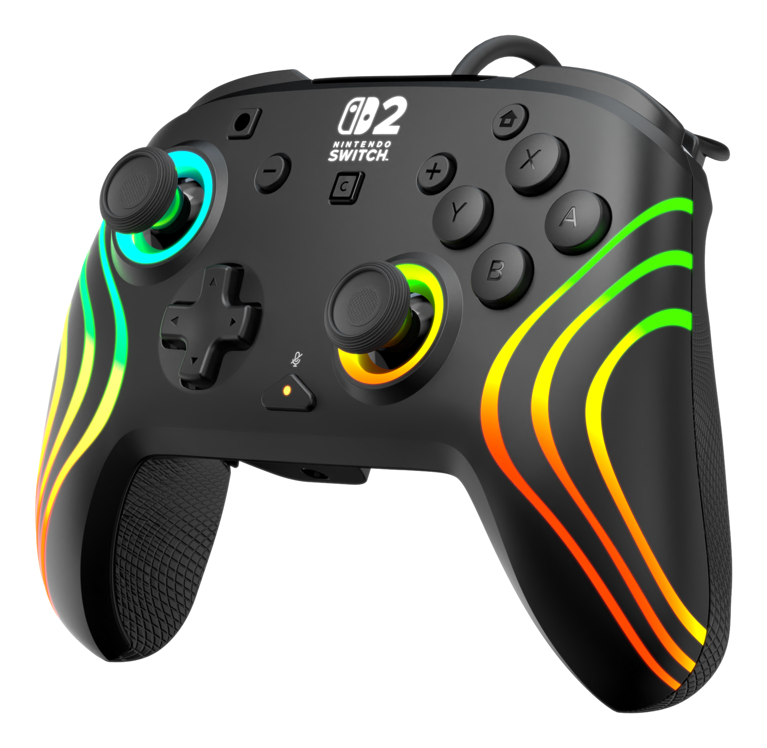 Turtle Beach Afterglow Wave Noir Manette de gaming RGB filaire Sous licence officielle pour Nintendo Switch 2