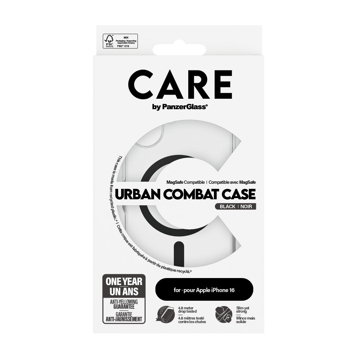 PanzerGlass CARE by PanzerGlass® Flagship Case Transparent Urban Combat w. Black MagSafe iPhone 16 – image 3
