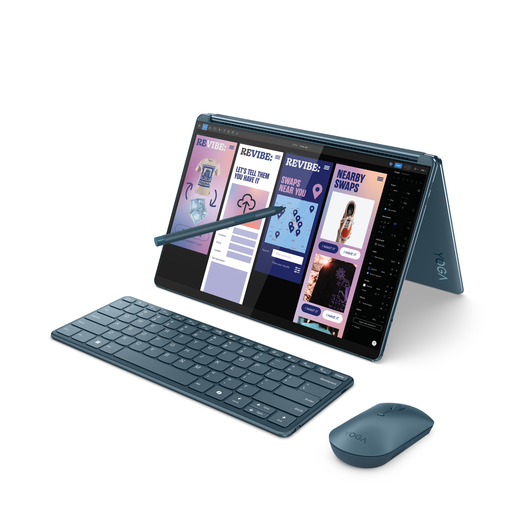 Lenovo Yoga Book 9 13IMU9 Intel Core Ultra 7 155U Hybrid (2-in-1) 33.8 cm (13.3″) Touchscreen 2.8K 32 GB LPDDR5x-SDRAM 1 TB SSD Wi-Fi 6E (802.11ax) Windows 11 Home Teal image 11