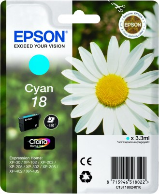 Original Epson T1802 Cyan Ink Cartridge - image 2