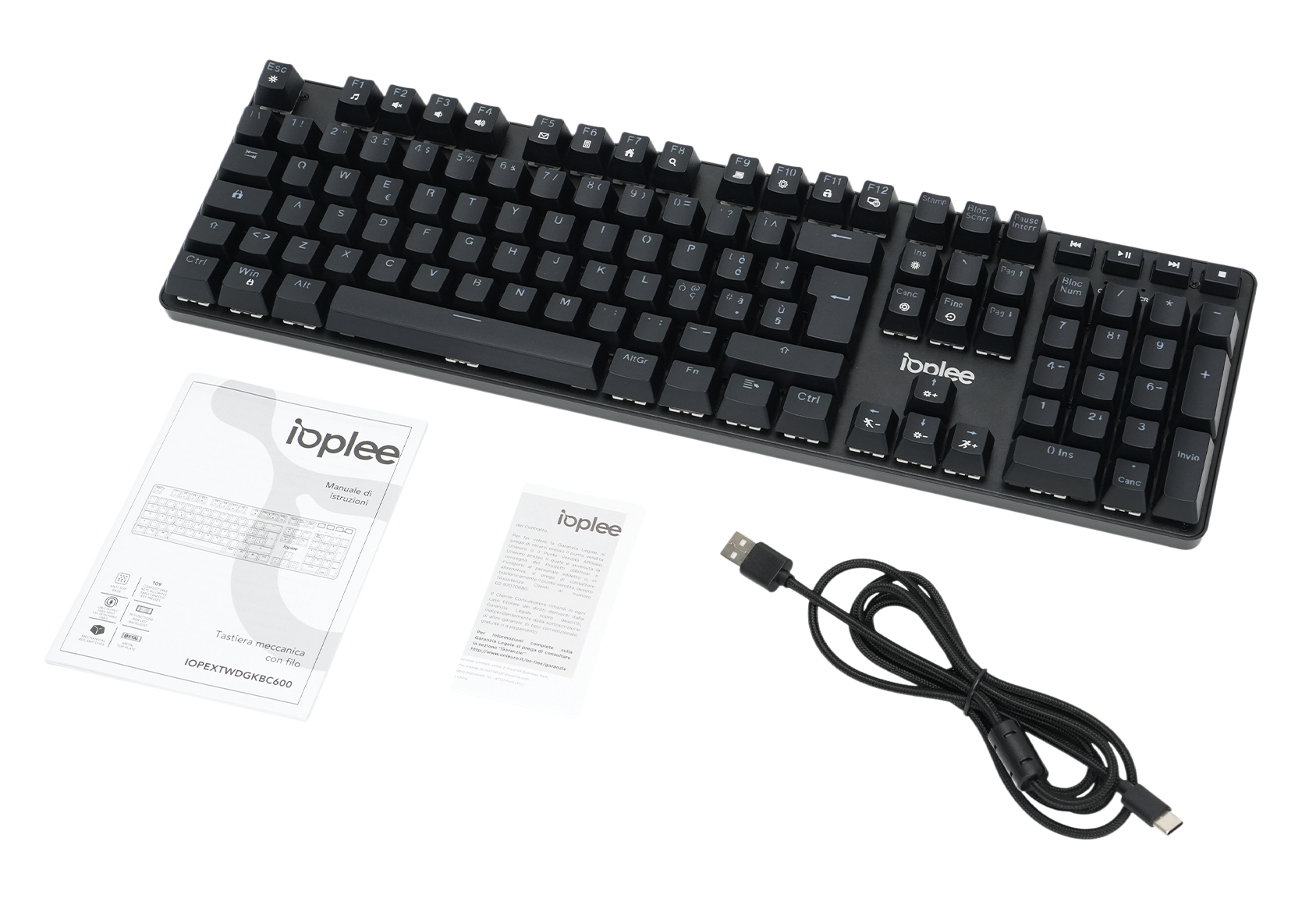 IOPLEE IOPEXTWDGKBC600 keyboard Gaming USB QWERTY Italian Black – image 5