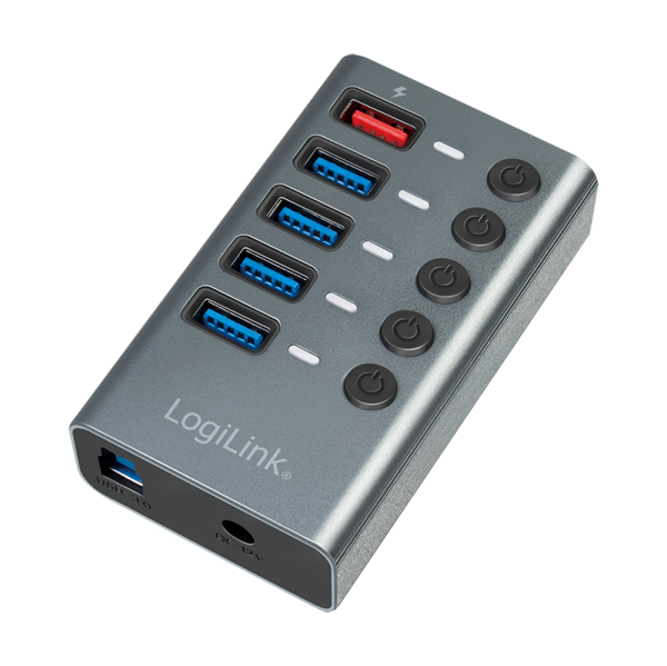 LogiLink UA0386 interface hub USB 3.2 Gen 1 (3.1 Gen 1) Type-B 5000 Mbit/s Grey – image 5