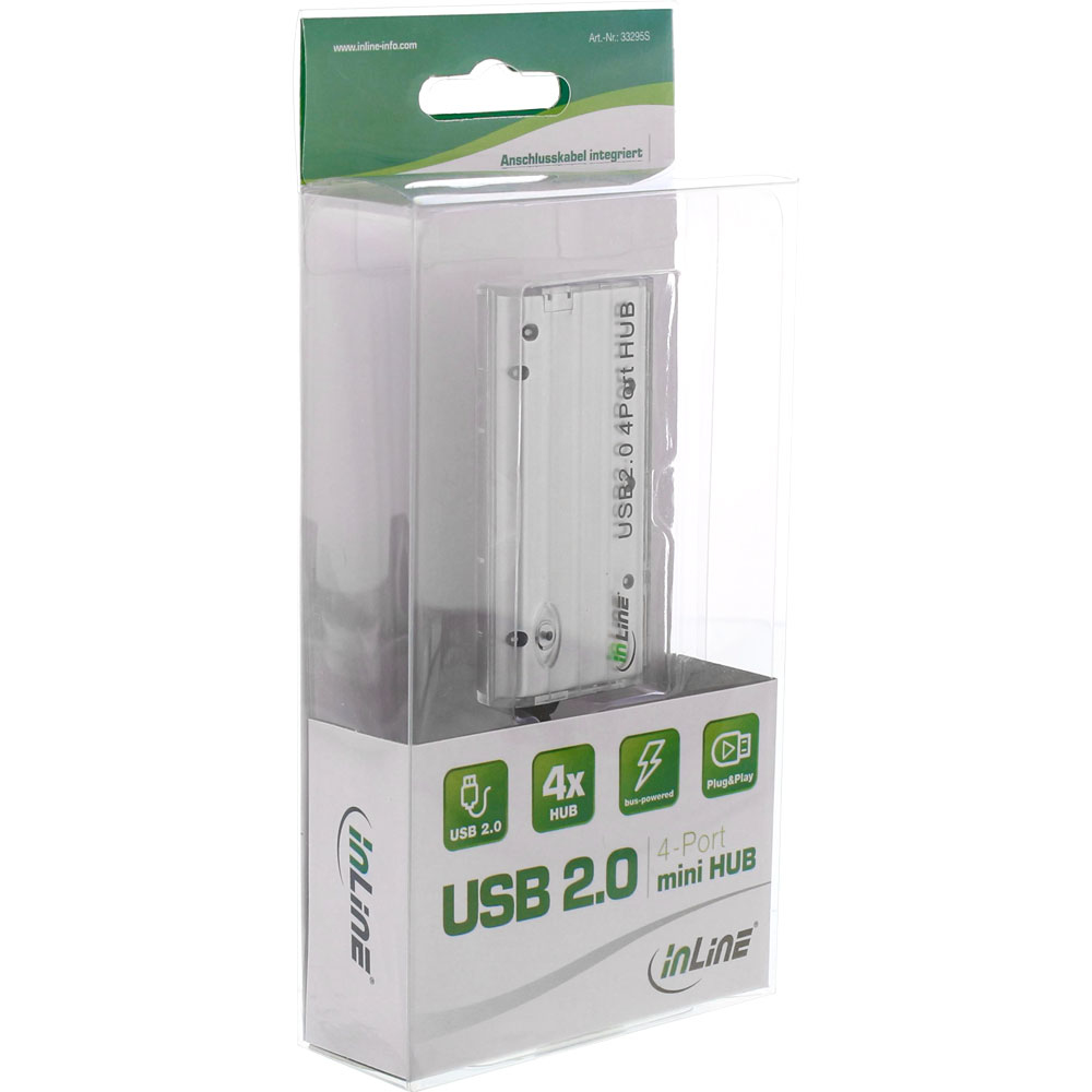 InLine 33295S interface hub USB 2.0 480 Mbit/s Silver – image 3