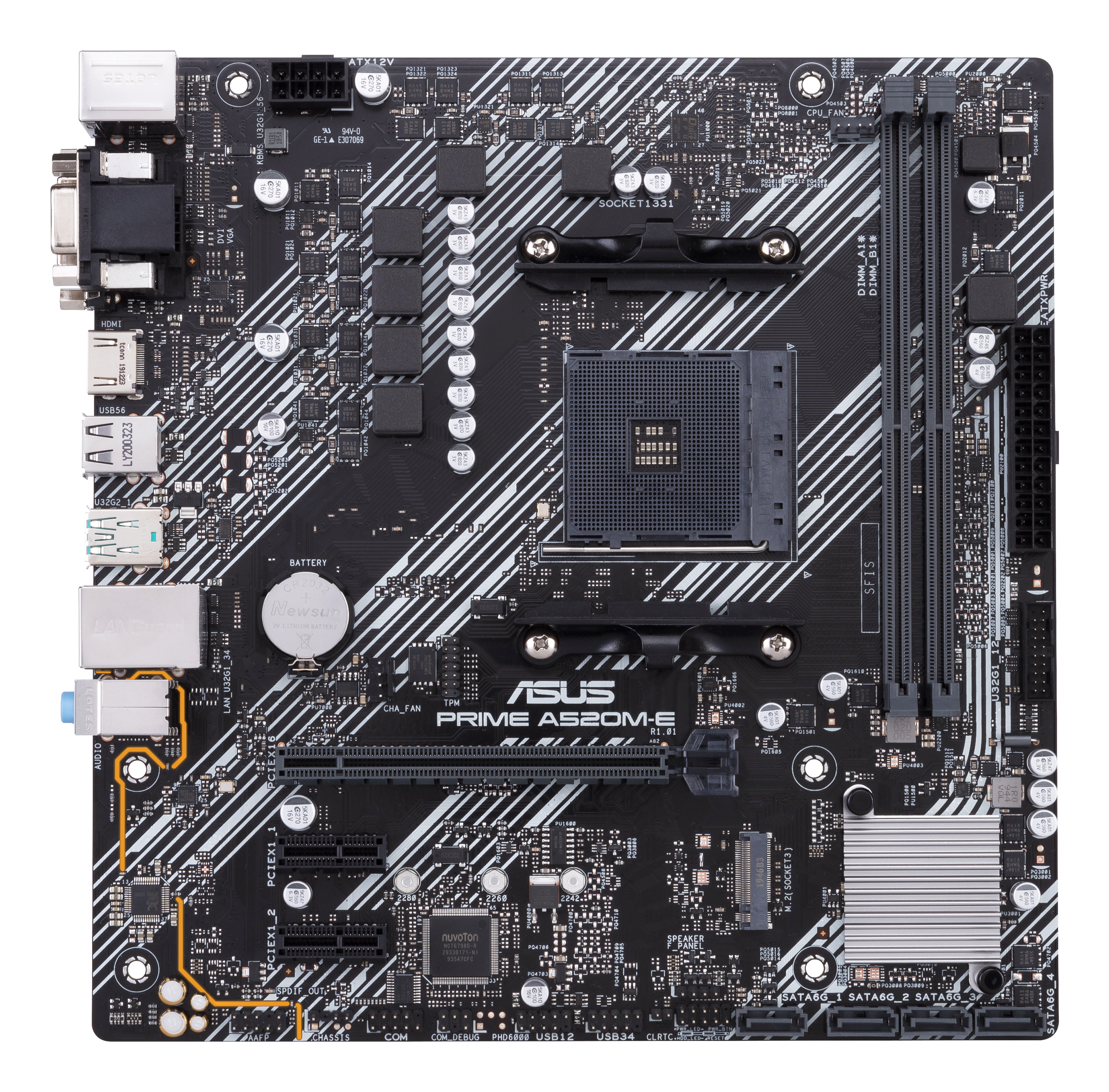 ASUS PRIME A520M-E/CSM AM4 mATX MB - AMD A520 2xDIMM DDR4 1xM.2 4xSATA PCIe 3.0 1Gb Ethernet 1xD-SUB 1xDVI-D 1xHDMI