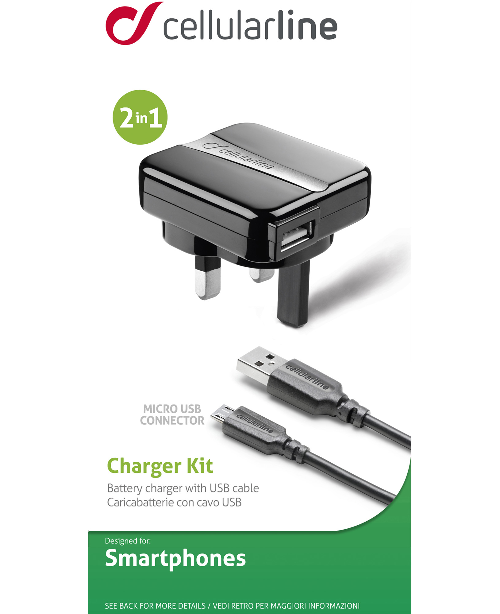 Cellularline USB Charger Kit - Micro USB - UK Plug – image 3
