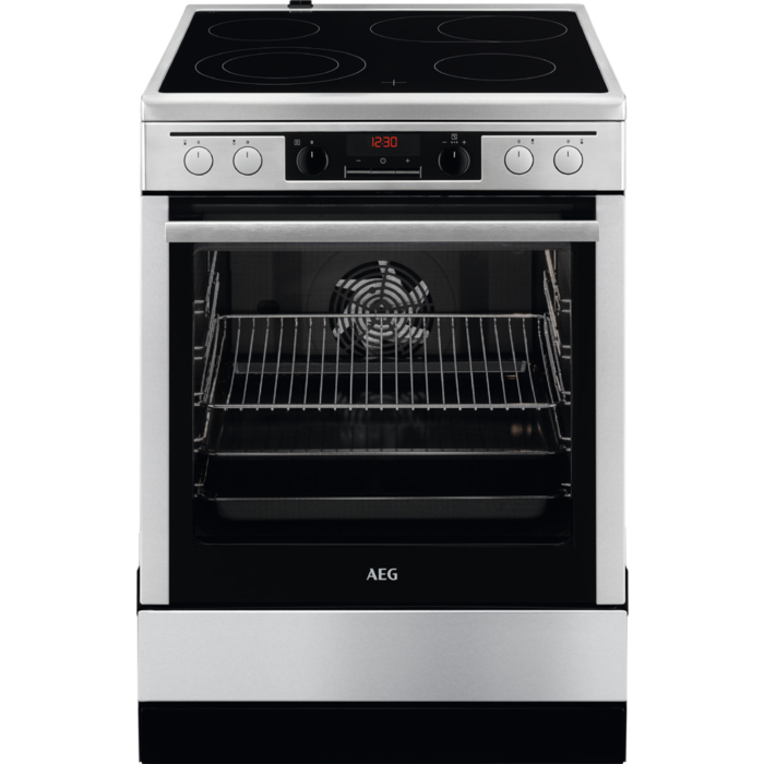 AEG 67076VS-MN Freestanding cooker Electric Ceramic hob Stainless steel – image 1