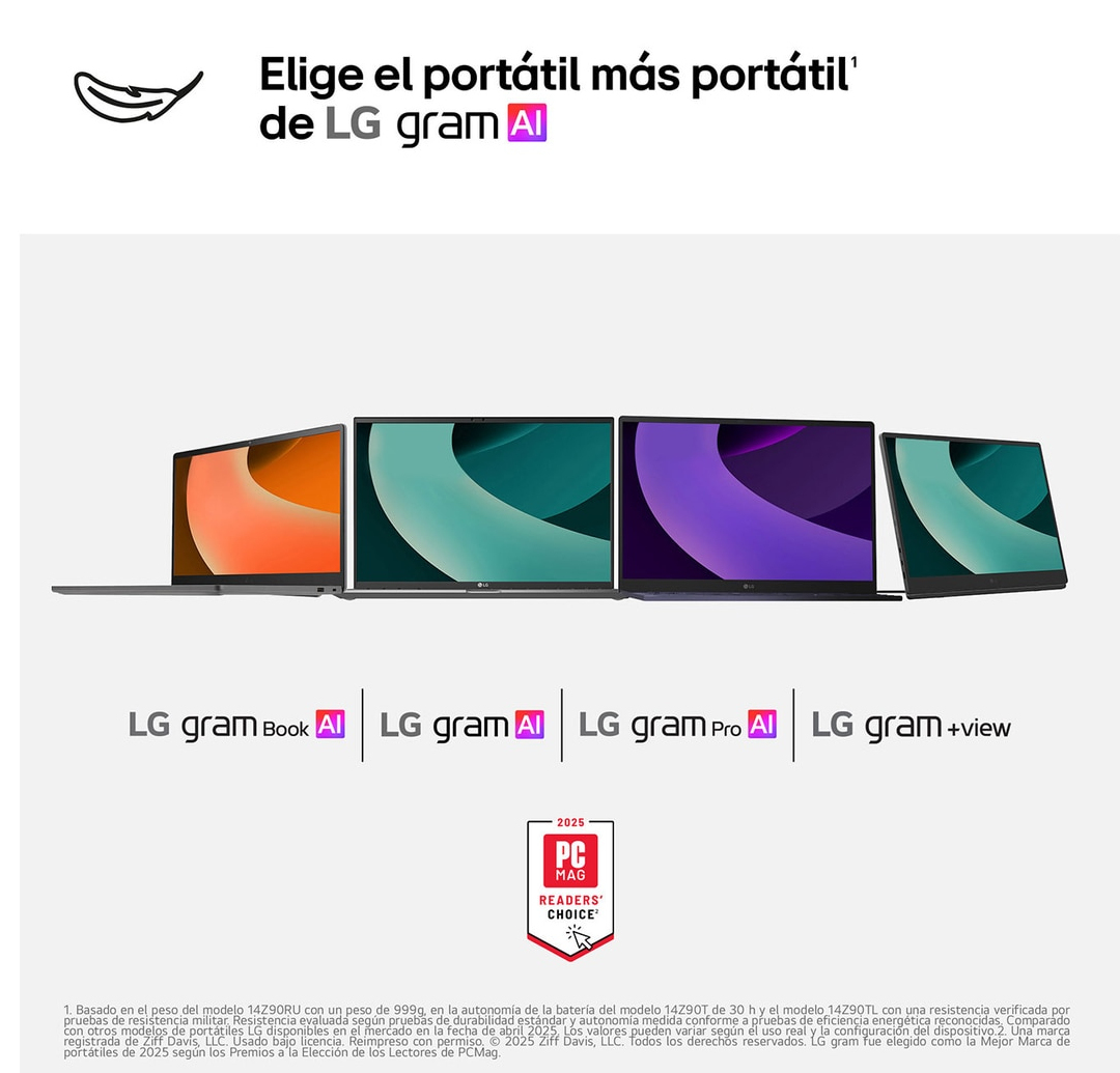 Portátil - LG 14ZD90T-G.AX88B, 14" WUXGA, Intel® Core™ Ultra 7-255H, 13 TOPS, 32 GB RAM, 1 TB SSD, Arc™ GPU, Sin sistema operativo - imagen 11