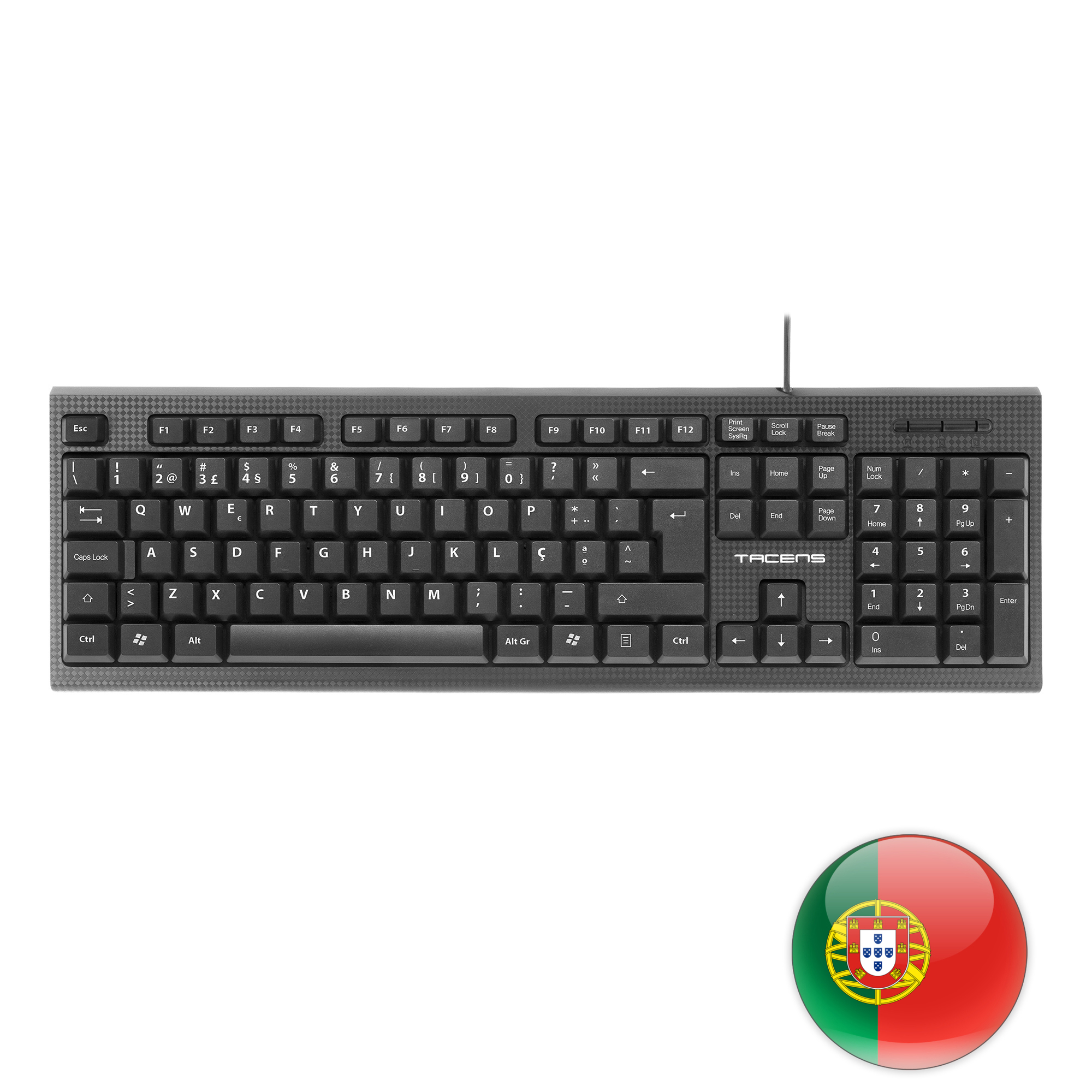Tacens Anima AK0PT keyboard Office USB QWERTY Portuguese Black – image 1