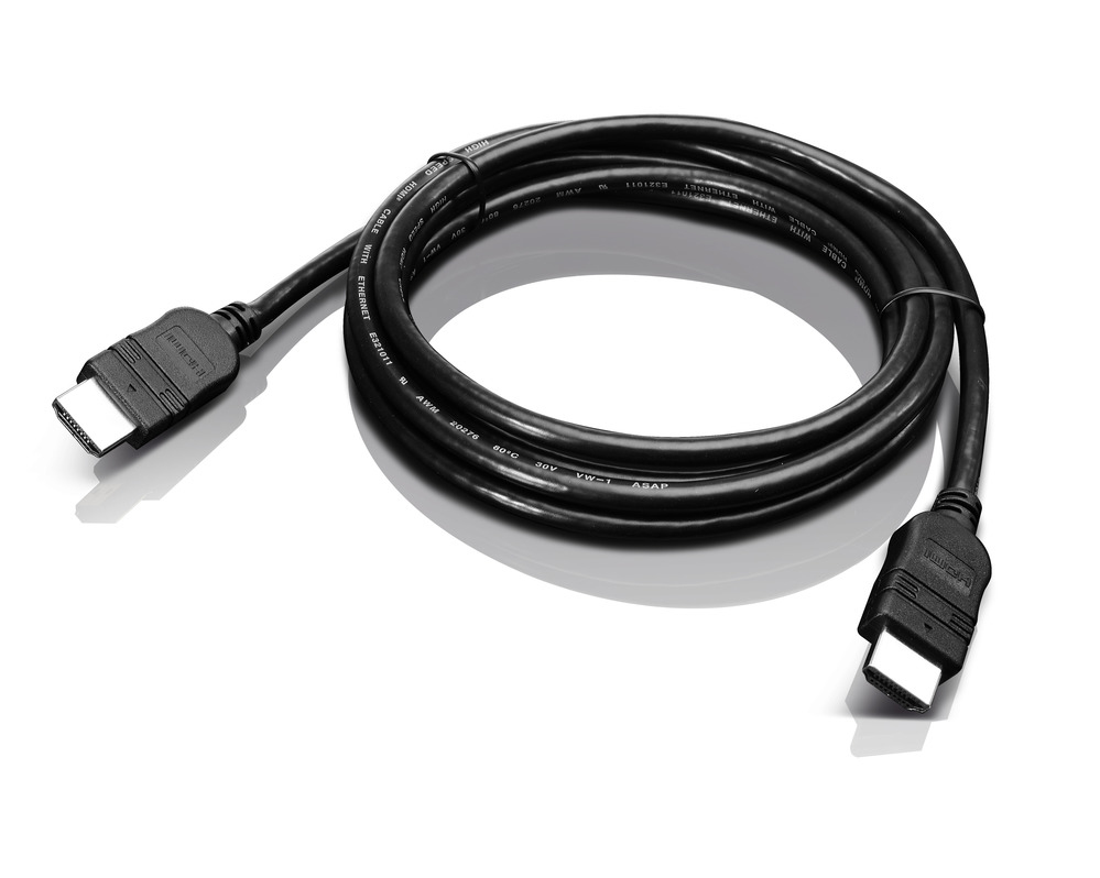 Lenovo 2.0m HDMI. Cable length: 2 m, Connector 1: HDMI Type A (Standard), Connector 1 gender: Male, Connector 2: HDMI Type