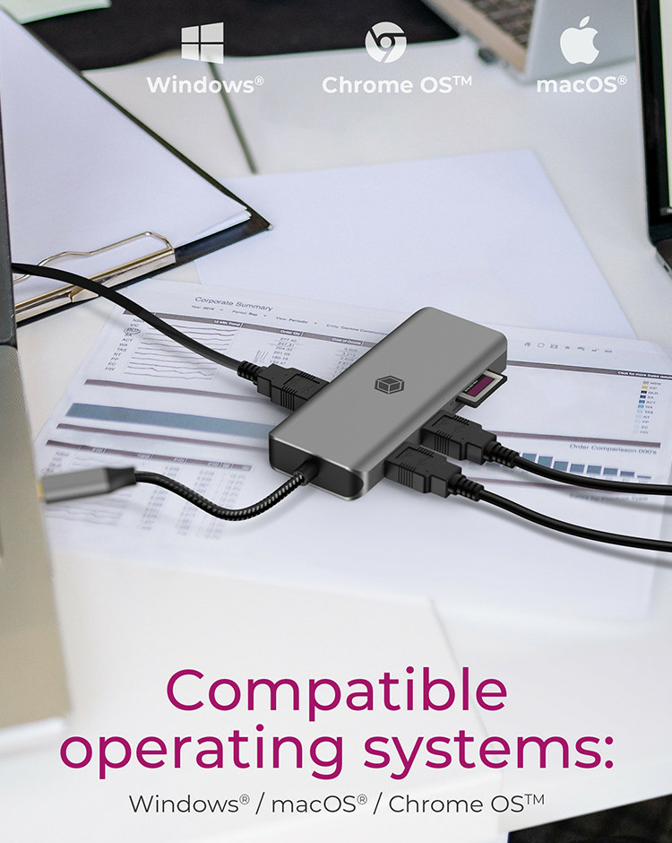 ICY BOX IB-DK4012-CPD Wired USB 3.2 Gen 1 (3.1 Gen 1) Type-C Anthracite, Black – image 4