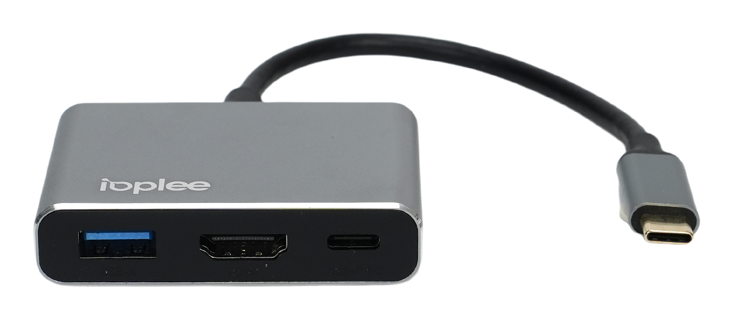 IOPLEE IOPEXTHE3IN1610 interface hub USB Type-C 5000 Mbit/s Grey – image 2