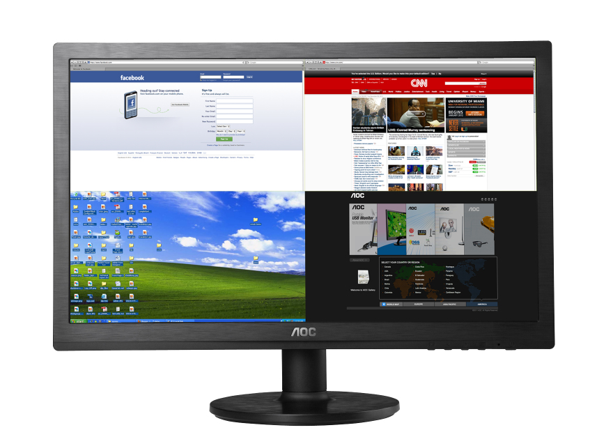 AOC E2460SWHU computer monitor 59.9 cm (23.6″) 1920 x 1080 pixels Full HD Black image 6