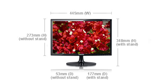 Samsung S19B300N computer monitor 47 cm (18.5″) 1366 x 768 pixels Black image 6