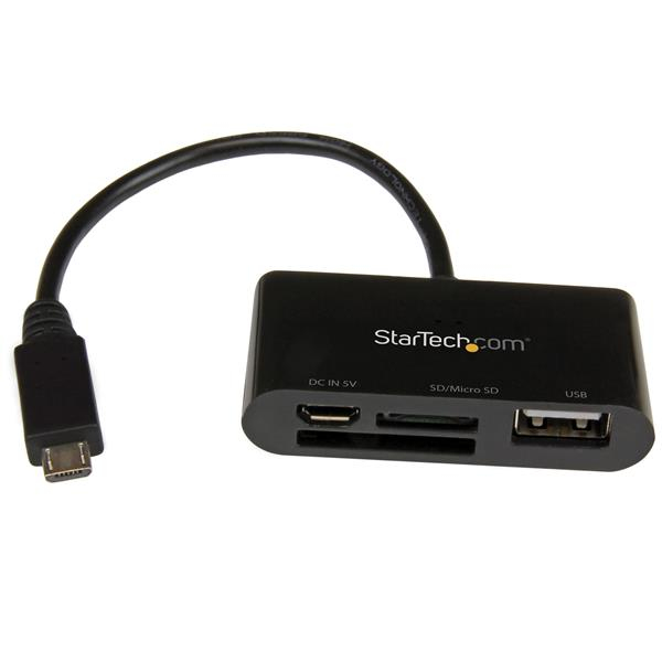 StarTech.com OTG USB Memory Card Reader Dongle for Mobile Devices - Supports SD & Micro SD Cards – image 1