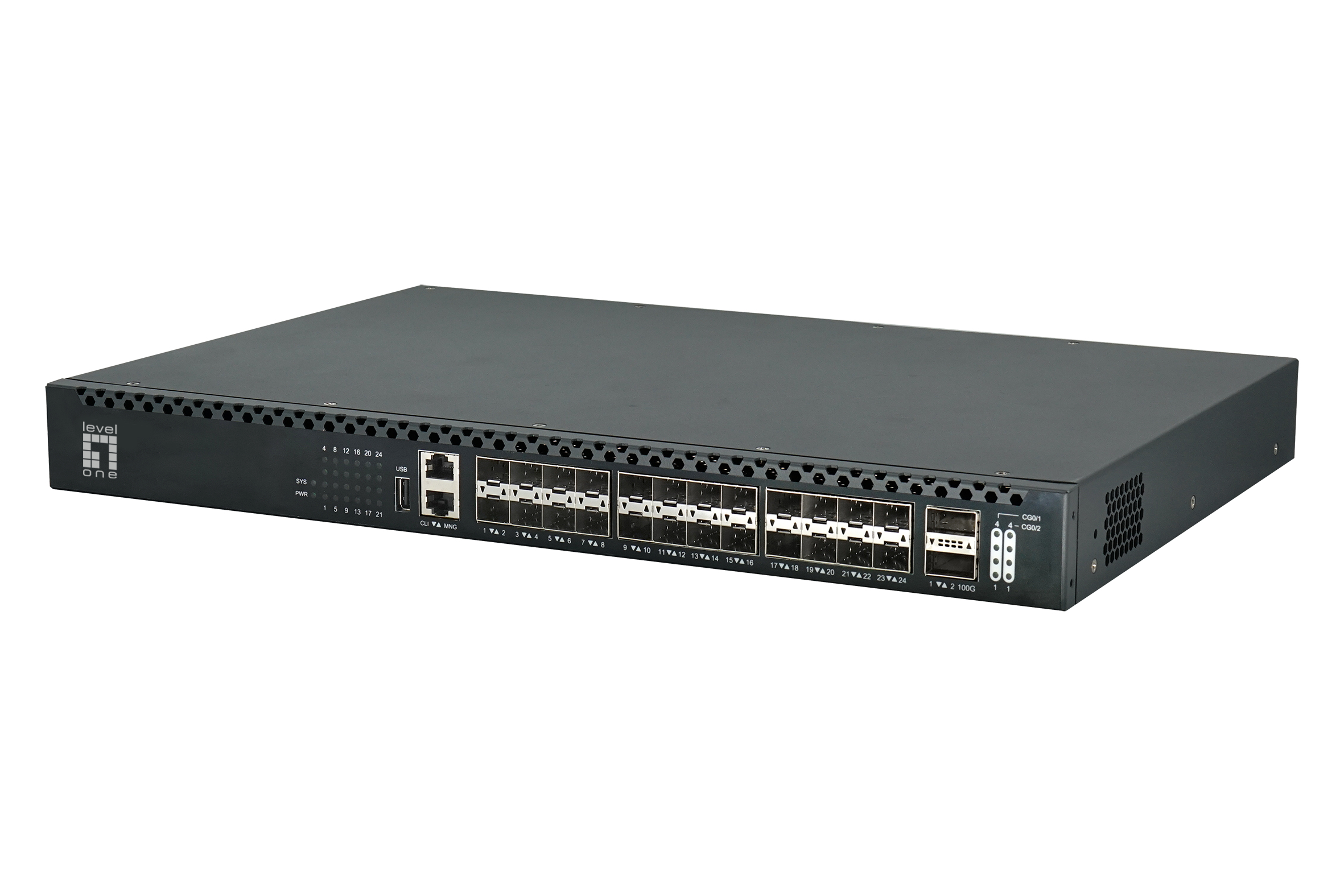 LevelOne Switch 24x10GSFP+/2x100GQSFP+    TOR 19 Managed L3 Switche