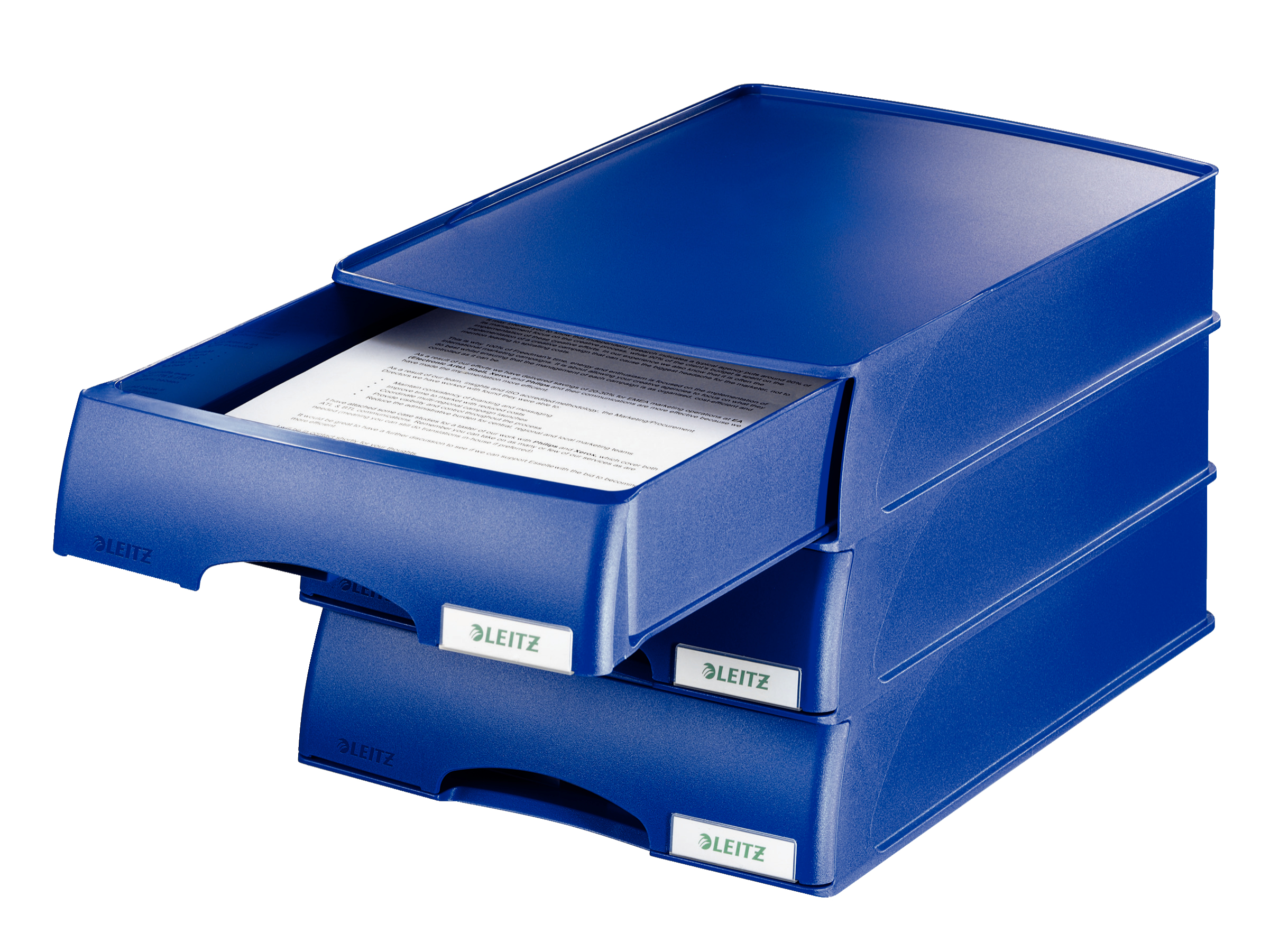 صورة وحدة أدراج لترتيب الأوراق Leitz Letter Tray Drawer Unit Plus، أزرق، A4، بلاستيك