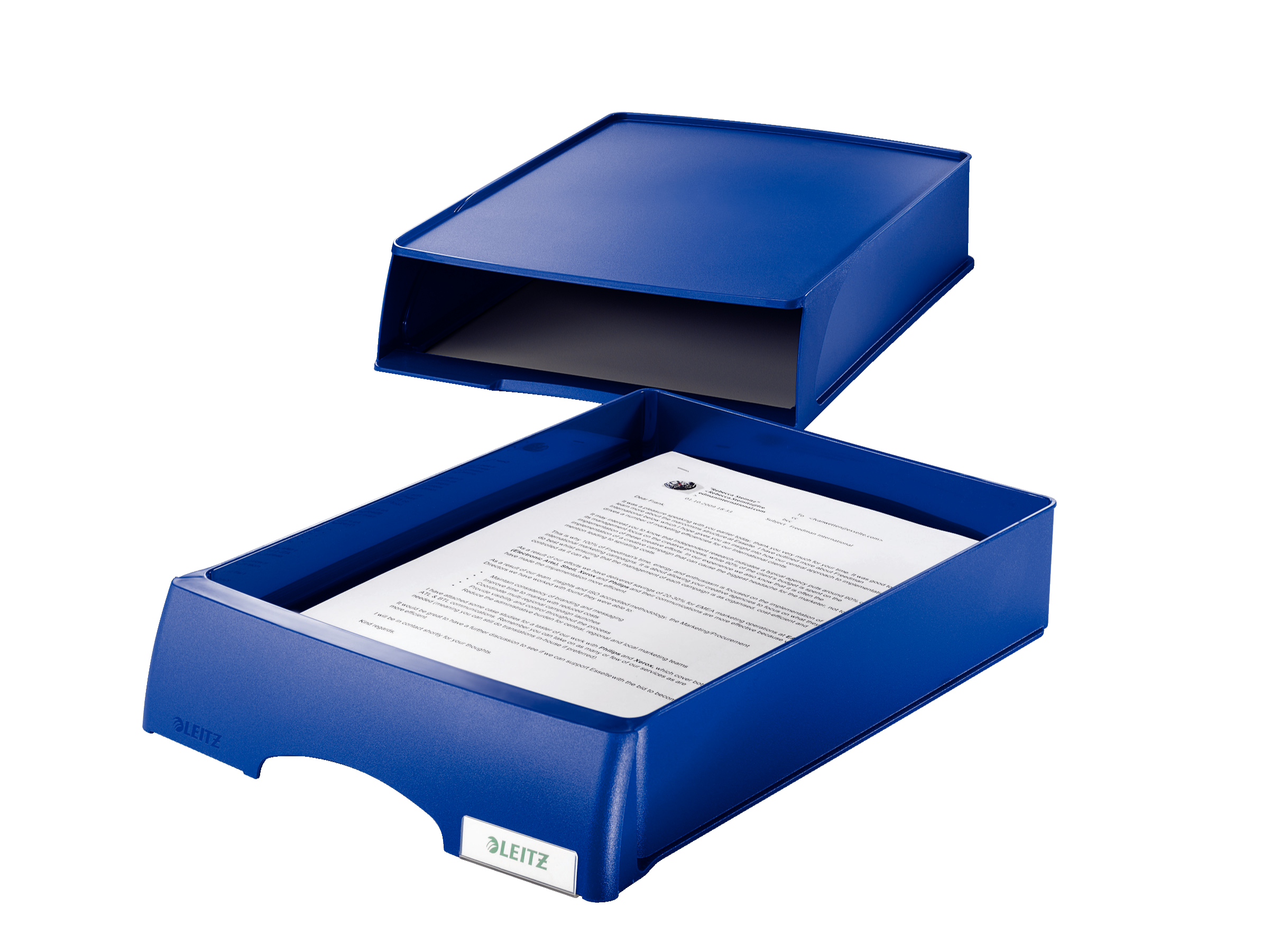 صورة وحدة أدراج لترتيب الأوراق Leitz Letter Tray Drawer Unit Plus، أزرق، A4، بلاستيك