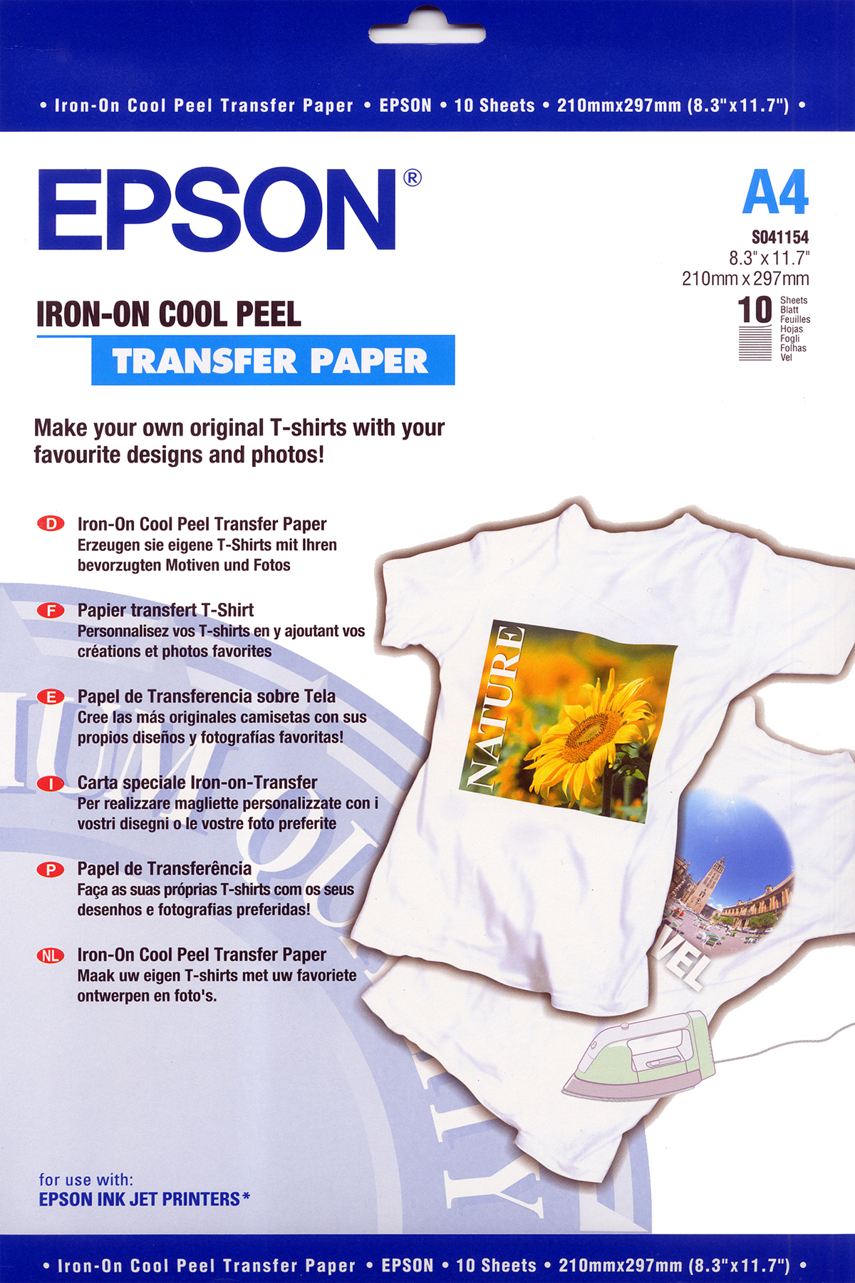 Epson Iron-on-Transfer Paper - A4 - 10 ark