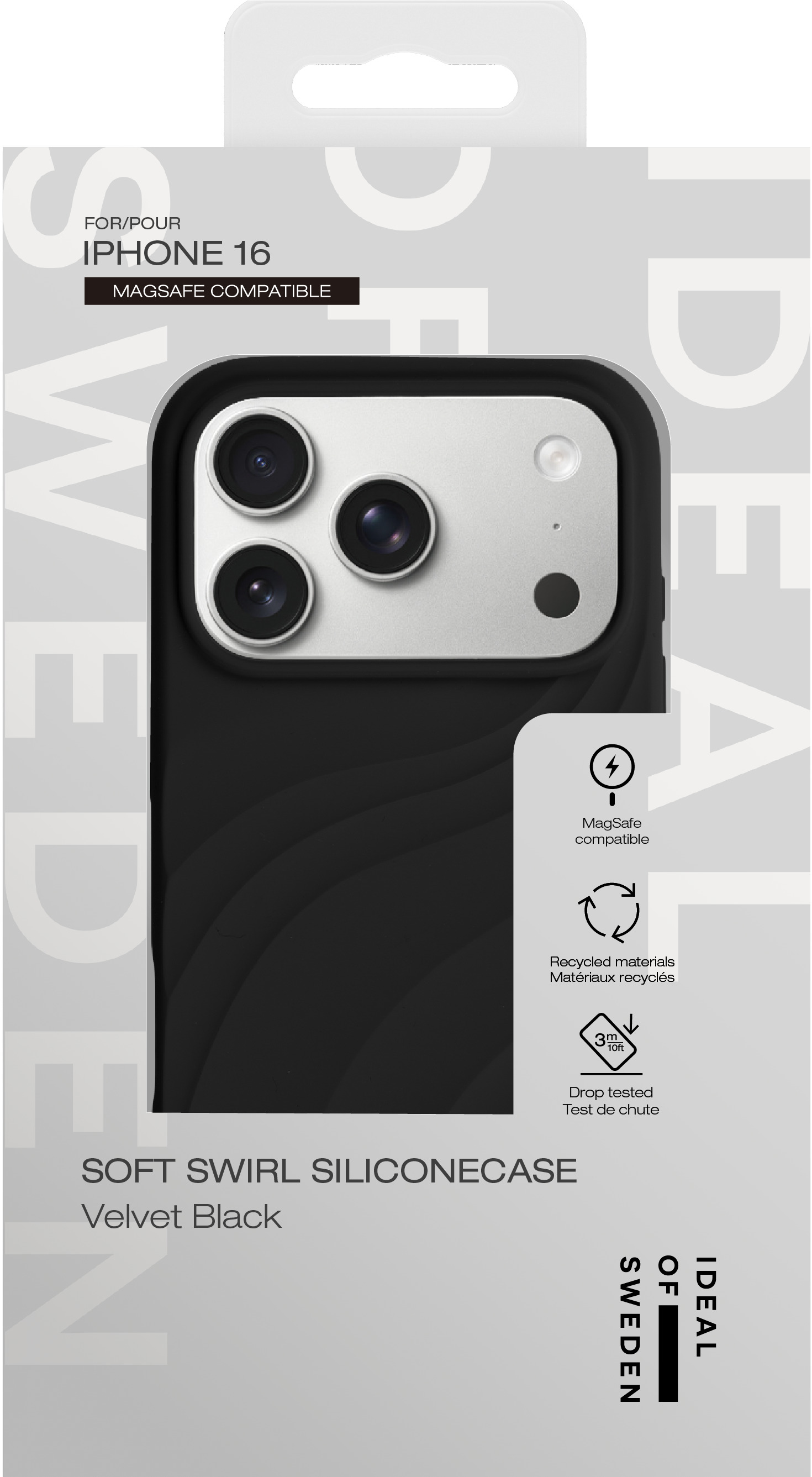 iDeal of Sweden Soft Swirl Silicone Case MagSafe iPhone 16 Velvet Black – image 6