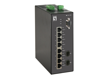 LevelOne 8 x 802.3af PoE + 2 GE SFP Managed Switch -40 ~ 75C, DIN-rail