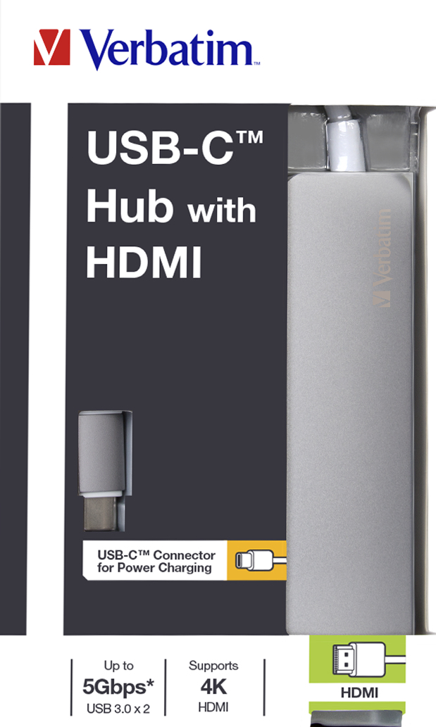 Verbatim 49540 interface hub USB 3.2 Gen 1 (3.1 Gen 1) Type-C 5000 Mbit/s Grey – image 6
