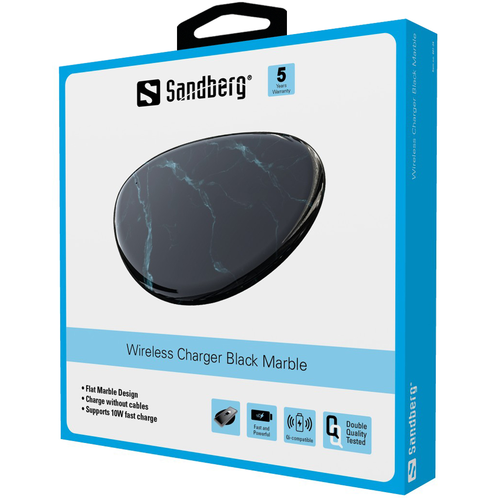 Sandberg Wireless Charger Black Marble – image 2