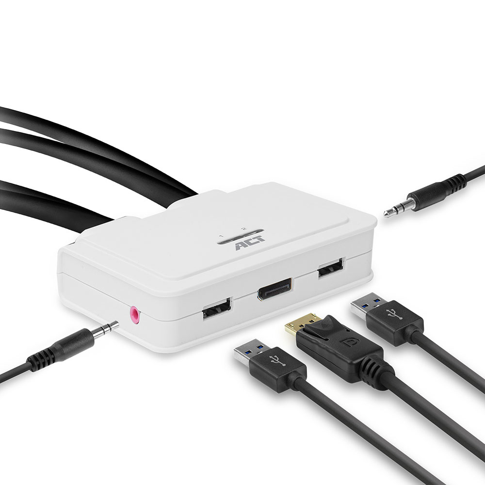 ACT AC7900 DisplayPort 4K KVM switch with fixed cables – image 5