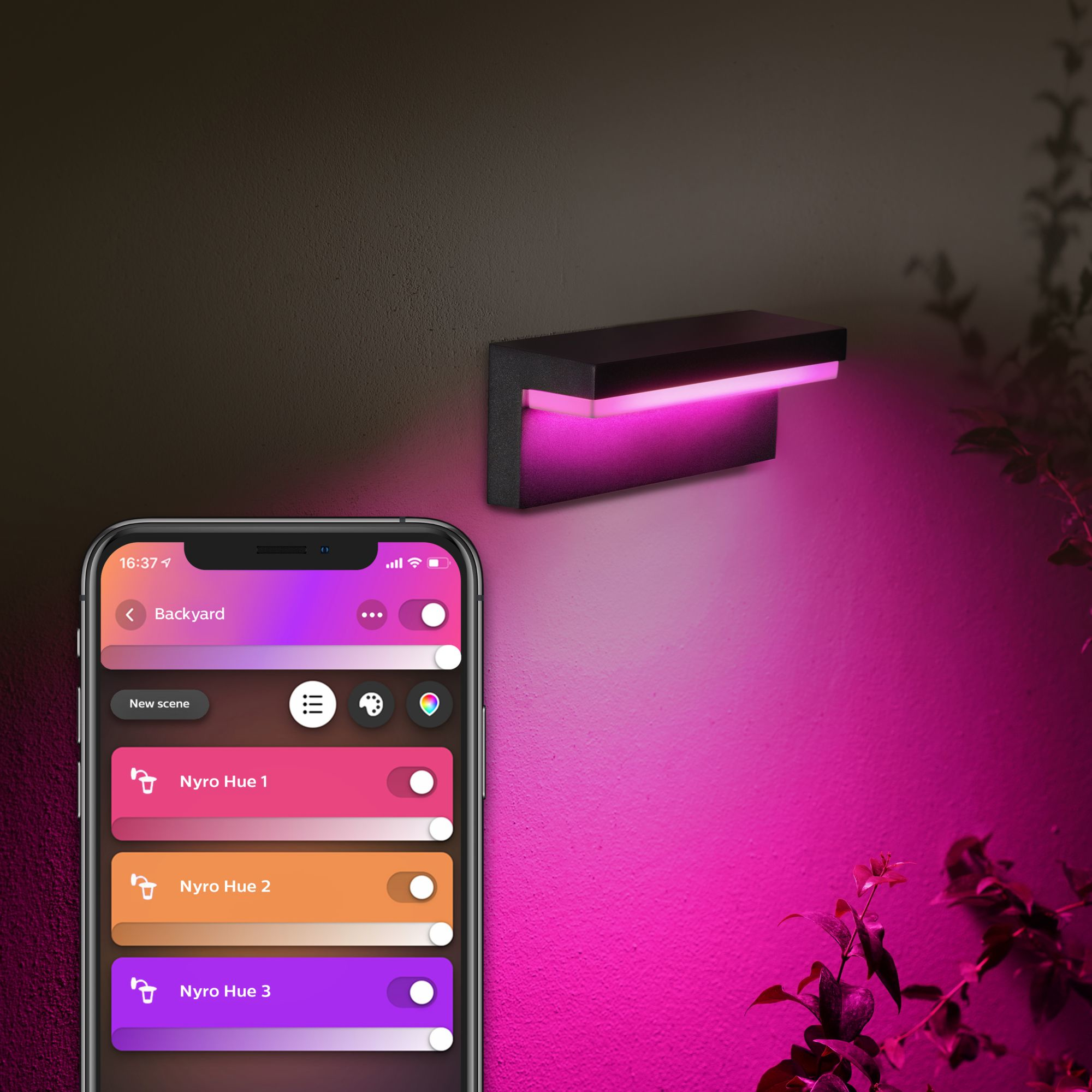Philips by Signify Philips Hue White and colour ambience Nyro Outdoor wall light – image 8