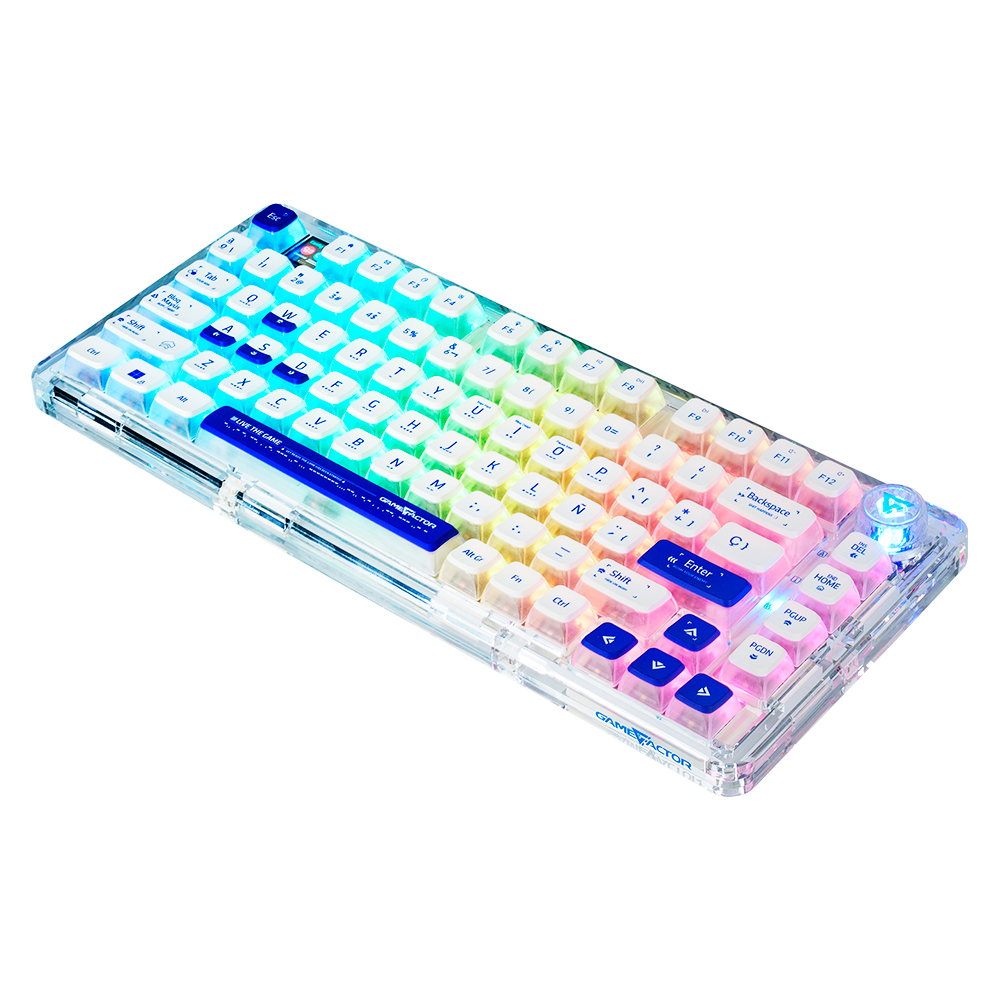 Teclado Gamer Game Factor KBG800 - Alámbrico/Inalámbrico - RGB - Gasket - KBG800 Teclado Gamer Game Factor KBG800 - Alámbrico/Inalámbrico - RGB - Gasket - KBG800