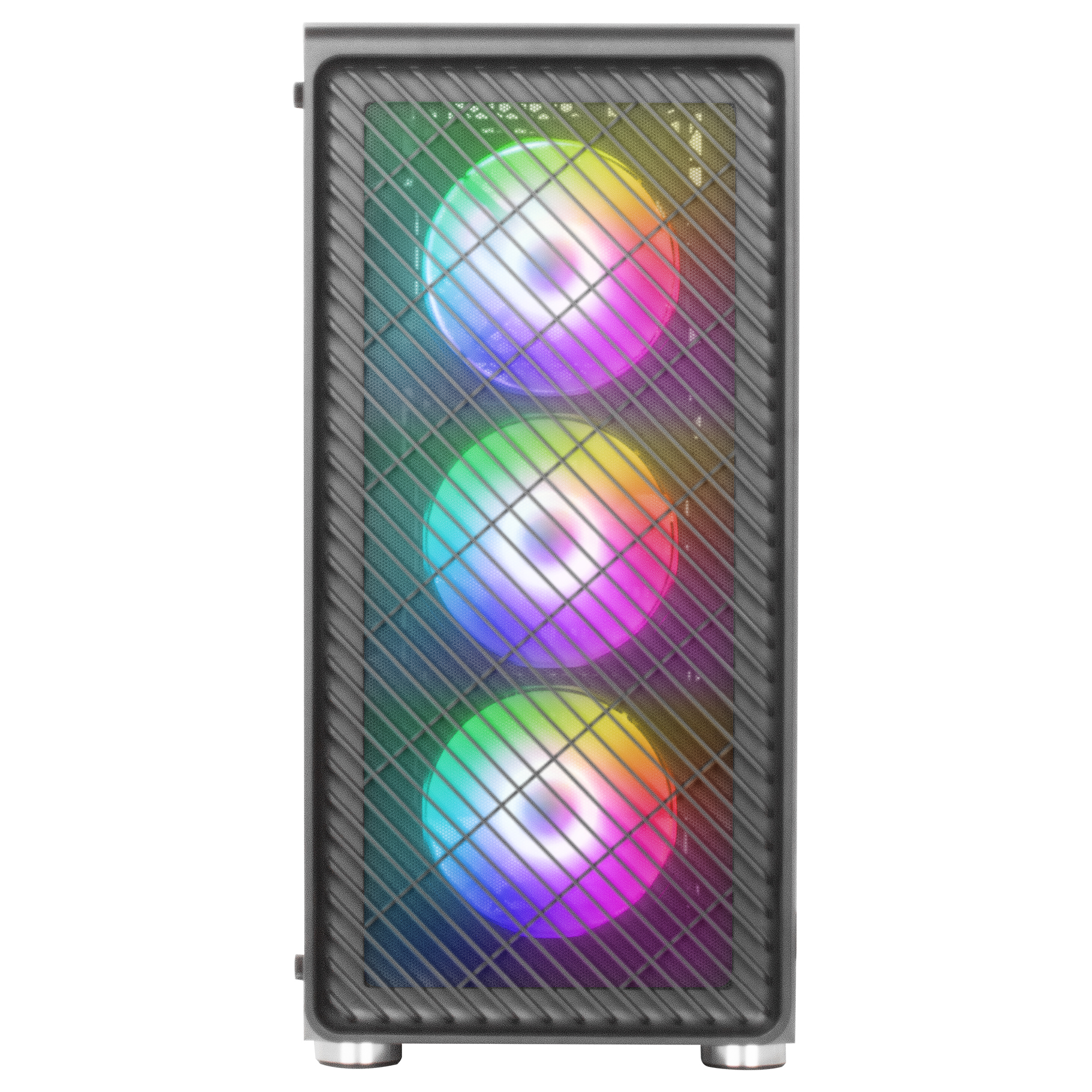 Mars Gaming MC-F Black, ATX Gaming Semitower, Full Tempered Glass Window, Metal-Mesh Front – image 2