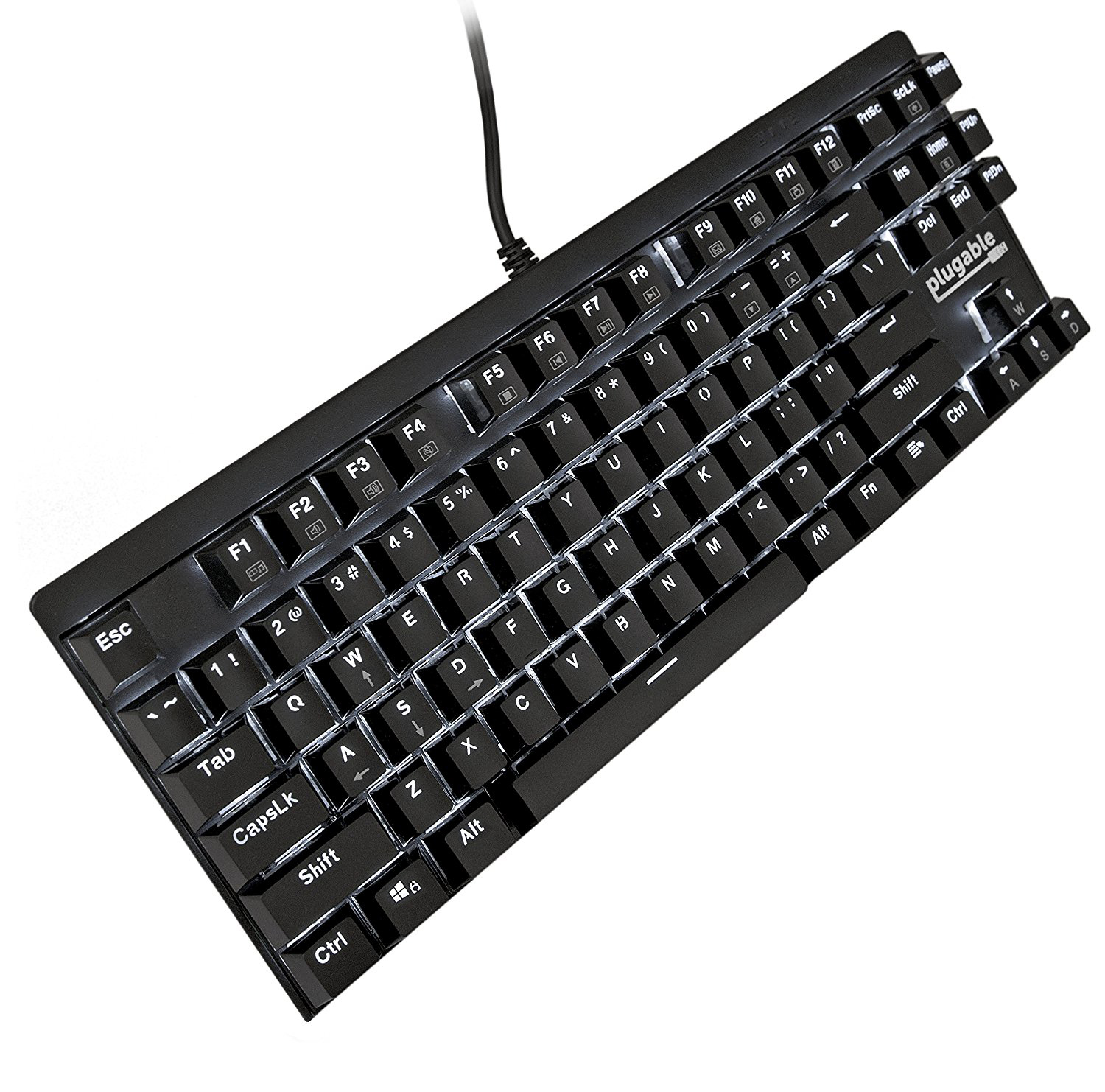 Plugable Technologies USB-MECH87BW keyboard Universal QWERTY English Black