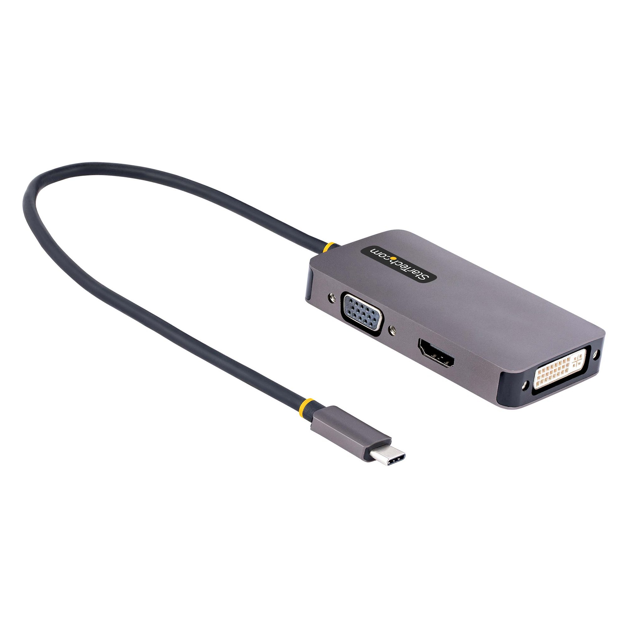 StarTech.com USB C Video Adapter, USB C to HDMI DVI VGA Adapter, Up to 4K – image 1