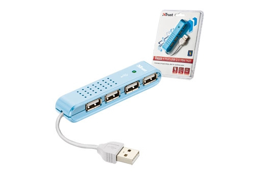 Trust 17014/KIT interface hub 480 Mbit/s Blue – image 3