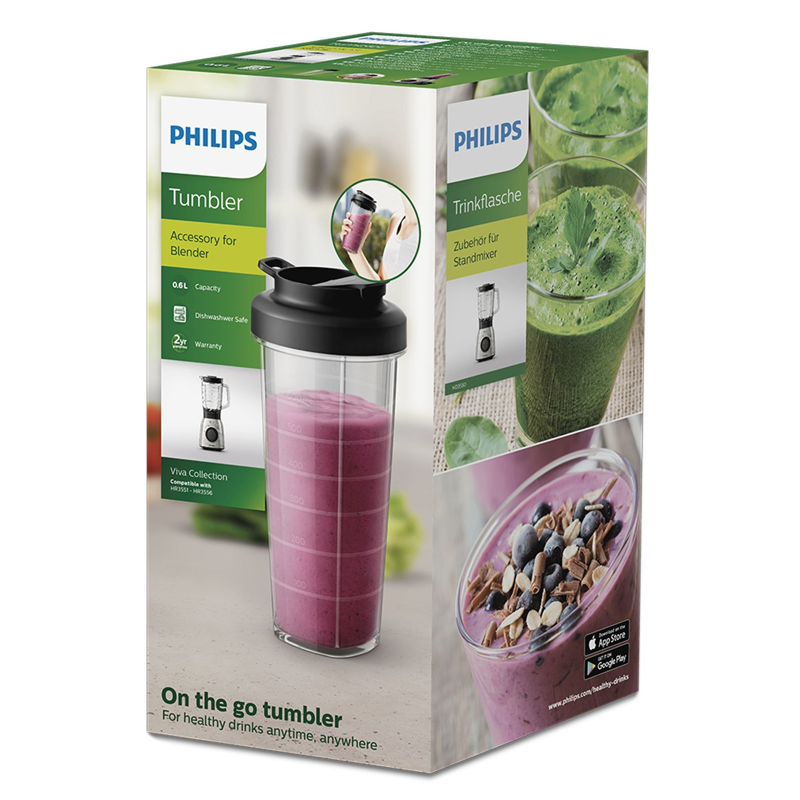 Philips Viva Collection HR3550/55 blender Black, Transparent – image 3
