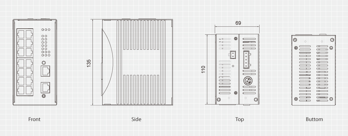 LevelOne 16-Port Fast Ethernet Industrial Switch, DIN-Rail, -20°C to 70°C – image 2