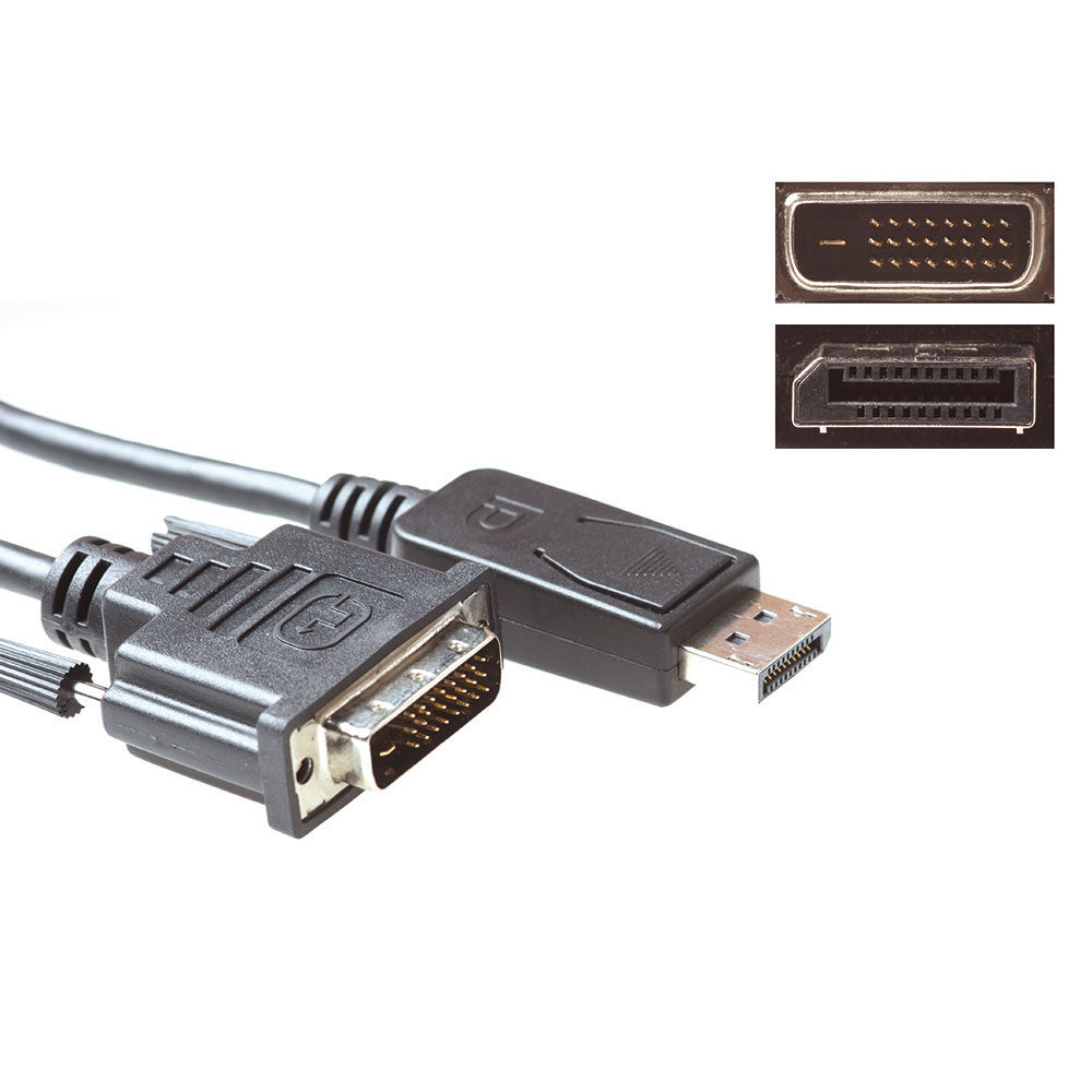 ACT Conversion cable DisplayPort male to DVI male 3,00 m